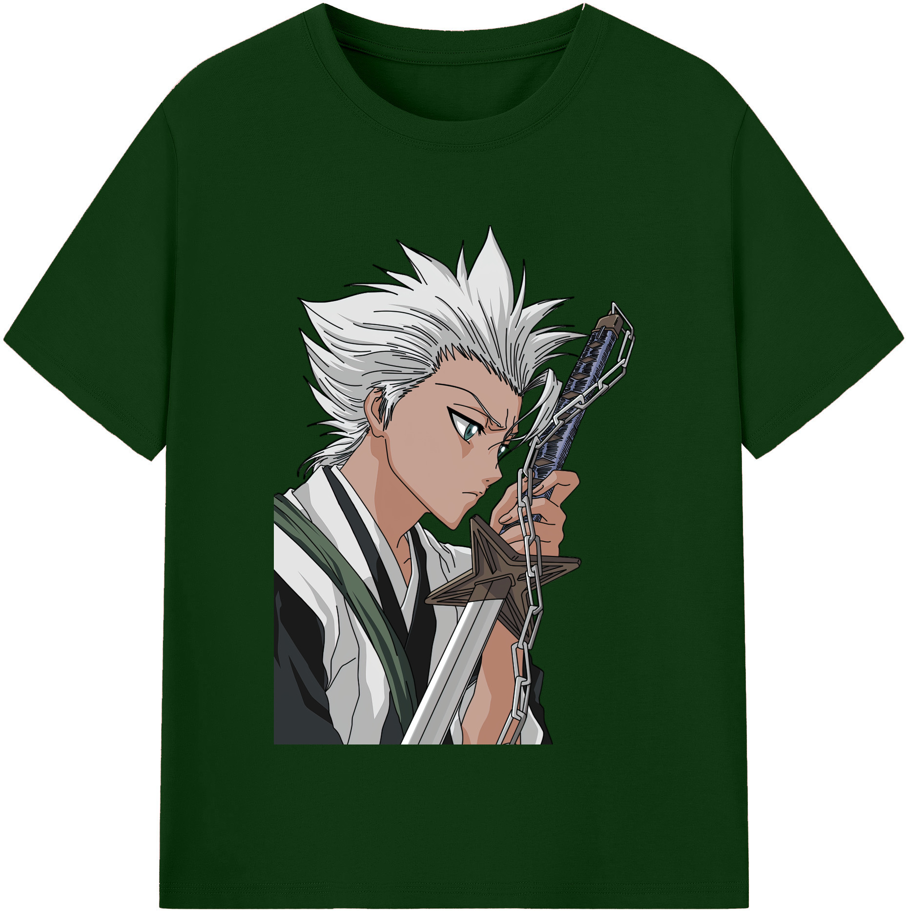 （画像用） ブリーチ 日番谷冬獅郎（ひつがや とうしろう） BLEACH Hitsugaya Toushirou 綿100％半袖Tシャツ（フロントプリント）
